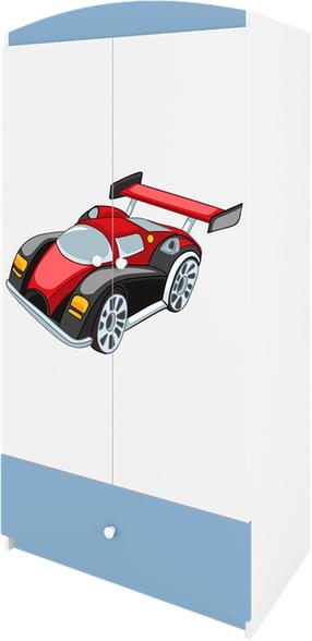 Vaikiška spinta Kocot Kids Babydreams Racing Car, mėlyna sp./balta sp., 90 cm x 52 cm x 175.5 cm