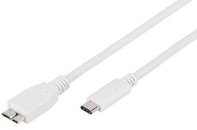 Vads Vivanco USB Type-C to Micro USB 3.0 45275 USB Type-C male, Micro USB 3.0 B male, 1 m, balta krās.