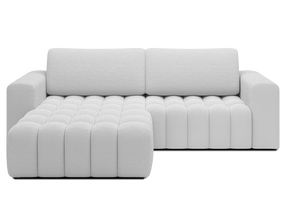 Kampinė sofa - lova Bonett, balta sp., kairinė, 175 x 250 cm x 92 cm