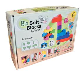 Rotaļu kluču komplekts Gerardo's Toys Bio Soft, 14 gab., daudzkrāsaina