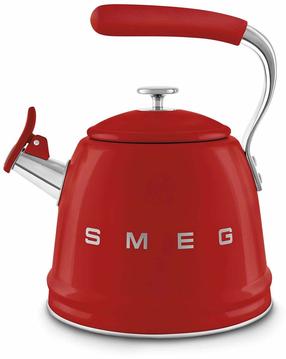Tējkanna ar svilpi Smeg 50's Style Aesthetic CKLW2001RD, 2.3 l, sarkana krās.