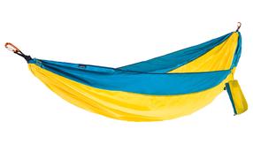 Šūpuļtīkls Cocoon HD116, 285 cm, dzeltena krās./gaiši zila krās.