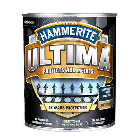 Emaliniai dažai, metalo konkstrukcijoms, apsaugant nuo korozijos Hammerite Ultima Matt, matinis, 0.7 l, antracito sp.