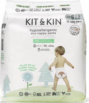 Подгузники-трусики Kit & Kin Hedgehog/Racoon, 6 размер, 12 - 17 кг, 18 шт.