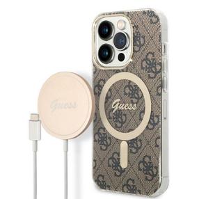 Telefona maciņa un lādētāja komplekts Guess BUGUHMP14XH4EACSW, brūna krās., Apple