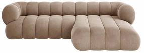 Kampinė sofa Cosmopolitan Design Koge Vogue 3, tamsaus smėlio spalva, dešininė, 165 x 270 cm x 70 cm