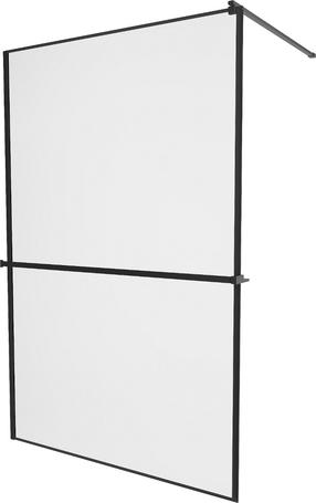Dušo sienelė Mexen Kioto+ Walk-In Black Frame, 130 cm x 200 cm, juoda sp./grūdintas