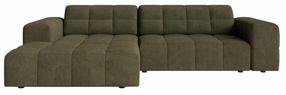 Kampinė sofa Cosmopolitan Design Chicago Eden 12, alyvuogių žalia sp., kairinė, 167 x 234 cm x 78 cm