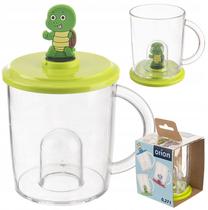 Plastikinis ąsotis Orion Turtle, 240 ml, 3 m., plastikas, skaidri sp./žalia sp.