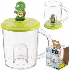 Plastikinis ąsotis Orion Turtle, 240 ml, 3 m., plastikas, skaidri sp./žalia sp.