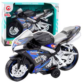 Игрушечный мотоцикл Lean Toys Racing Autobike, синий цв./черный цв.