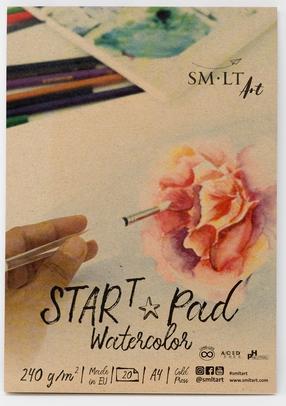 Zīmēšanas papīrs Smiltainis Start Pad Watercolor, A4, 24 g/m², balta krās., 29.7 cm x 21 cm, 20 lapu gab.