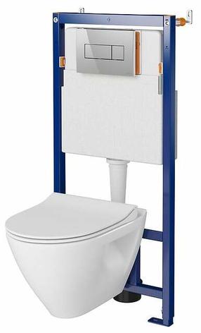 Pakabinamojo unitazo komplektas įleistinis potinkinis Cersanit Mille, 12.5 - 25 cm x 51 cm