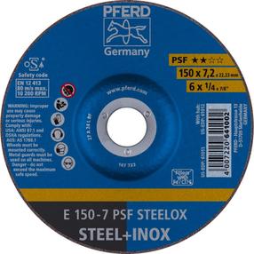 Шлифовальный диск Pferd E150-7 A24 L PSF, 125 мм x 22.23 мм