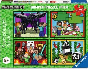 Puzle 4in1 Ravensburger Minecraft Adventures, 26 cm x 36 cm, 400 gab., daudzkrāsaina