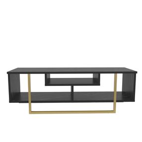 TV galds Kalune Design Asal 120, zelta krās./melna krās., 35.2 cm x 120 cm x 40.2 cm