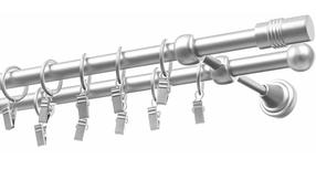 Karnīzes komplekts Eliza Cylinder, 150 cm, Ø 16 mm, matēta hroma цв.