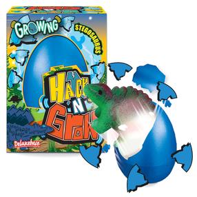 Фигурка-игрушка, динозавр Deluxebase Hatch N Grow Stegosaurus, 6 см, синий цв./зеленый цв.