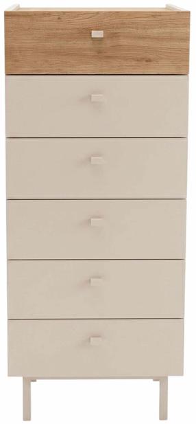 Komoda Kalune Design Luke LK5-CS, ąžuolo sp./smėlio ruda sp., 113.2 cm x 47.9 cm x 36.8 cm