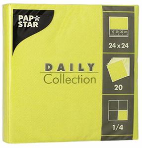 Popierinės servetėlės Pap Star Daily, 24 cm x 24 cm, žaliosios citrinos sp., 20 vnt.
