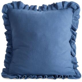 Dekoratyvinės pagalvėlės užvalkalas Muslin JA216-03, tamsiai mėlyna (navy) sp., 45 cm x 45 cm