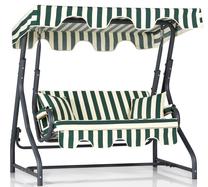 Lauko sūpynės Kalune Design Morus, balta sp./juoda sp./žalia sp., 110 cm x 170 cm x 165 cm