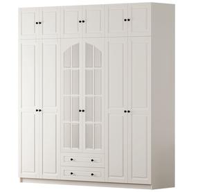 Skapis Kalune Design Beyza, matēti balta krās., 52 cm x 210 cm x 240 cm, ar spoguli