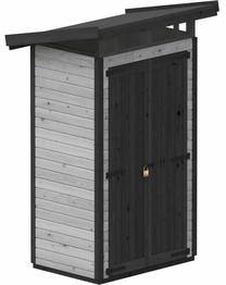 Sodo sandėliukas Upyard Strongbox S, 127 cm x 87 cm x 220 cm, juoda sp./pilka sp.