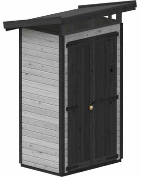 Sodo sandėliukas Upyard Strongbox S, 127 cm x 87 cm x 220 cm, juoda sp./pilka sp.