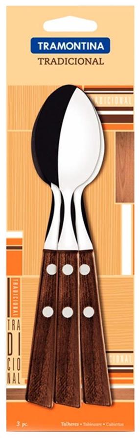 Šaukštas Tramontina, nerūdijantysis plienas, maumedžio/sidabro, 3 vnt.