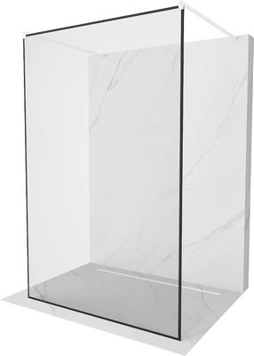 Dušo sienelė Mexen Kioto Walk-In Black Border, 100 cm x 200 cm, balta sp./juoda sp./grūdintas