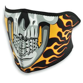 Maska motobraucēja Zanheadgear Burning Skull, melna krās./dzeltena krās./pelēka krās.