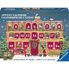 Advento kalendorius Ravensburger Christmas At Home, 24 cm x 56 cm, 1344 vnt., įvairių spalvų