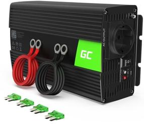 Įtampos keitiklis Green Cell 24V/230V 1000W, juoda sp., 230 V