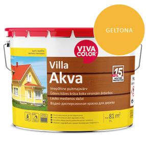 Fasāžu krāsa Vivacolor Villa Akva, dzeltens krās., 9 l