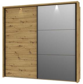 Riidekapp Forte Trondheim TDHS9233B-C773, tamm v., 63.8 cm x 231.1 cm x 215.9 cm, peegliga