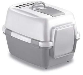Закрытый кошачий туалет Stefanplast WivaCat, белый цв./серый цв., закрытый, 55 см x 40 см x 40 см