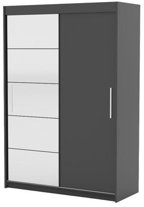 Riidekapp ADRK Esti 150, antratsiit v., 150 cm x 59 cm x 215 cm, peegliga