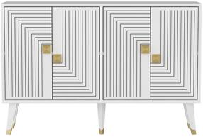 Комод Kalune Design Ahart, золотой цв./белый цв., 80 см x 30 см x 120 см