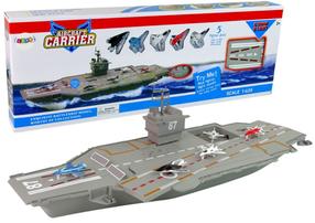 Rotaļlieta kuģis Lean Toys Aircraft Carrier, 1:420, pelēka krās.