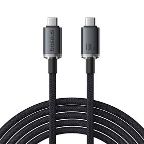 Провод Baseus Crystal Shine USB Type-C, USB Type-C, 1.5 м, черный цв.