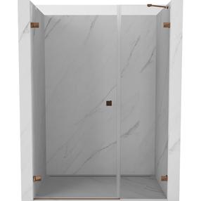 Dušo durys Mexen Lunar-B Left, 150 cm x 200 cm, rausvojo aukso sp./grūdintas