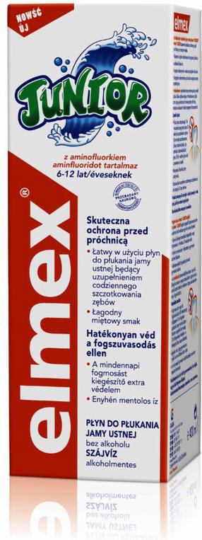 Burnos skalavimo skystis Elmex Junior, mėtų skonio, 400.0 ml