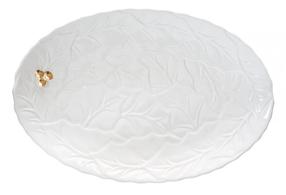 Taldrik prae Easy Life Holly & Berries, 36 cm x 24.5 cm, valge v.