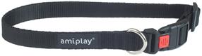 Kaelarihm koertele Amiplay Basic with Lock, must v./punane v., 250 - 400 mm x 15 mm, 25-40