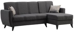 Kampinė sofa - lova Hanah Home Zaden 730MST1312, tamsiai pilka sp., 130 x 218 cm x 86 cm