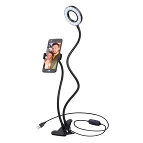 Rõngaslamp telefonihoidikuga Platinet PMRL3 LED Ring Light, must v.