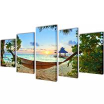 Foto paveikslas VLX Sand Beach with Hammock 5pcs, 100 cm x 50 cm