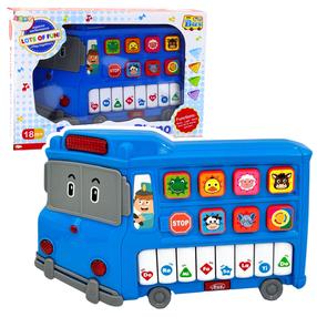 Rotaļu klavieres, autobuss Lean Toys Funny, 18 cm, zila krās.