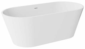Vonia, laisvai pastatoma Besco Deeva, 160 cm x 75 cm x 58 cm, ovalas, balta sp./skaidri sp.